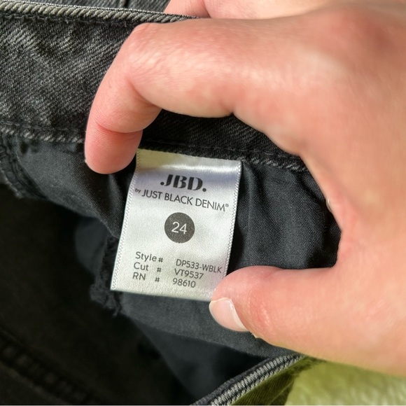 JBD Black Denim High Waisted Distressed Jeans Size 24 - Picture 3 of 5